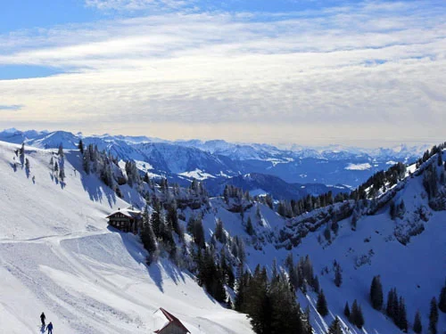 Blick von der Gondel auf den Hochgrat Richtung Staufner Haus